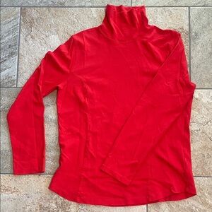 Coldwater Creek Vibrant Red Slim Turtleneck Long Sleeve Top